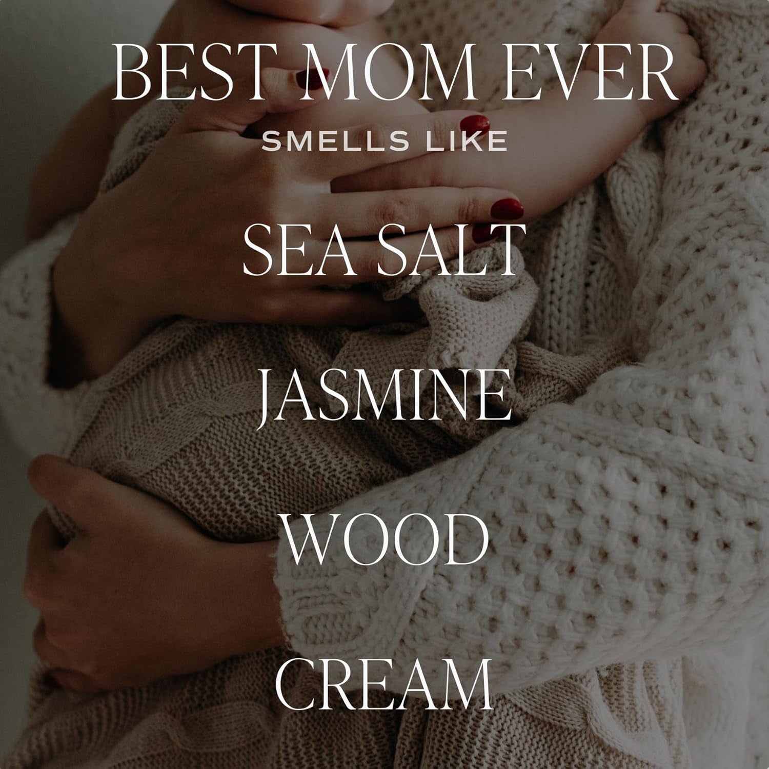 , Best Mom Ever Candle - Sea Salt, Jasmine, Cream, and Wood Scented Soy Wax Candle for Mom - 9Oz Clear Jar, 40 Hour Burn Time, Made in the USA