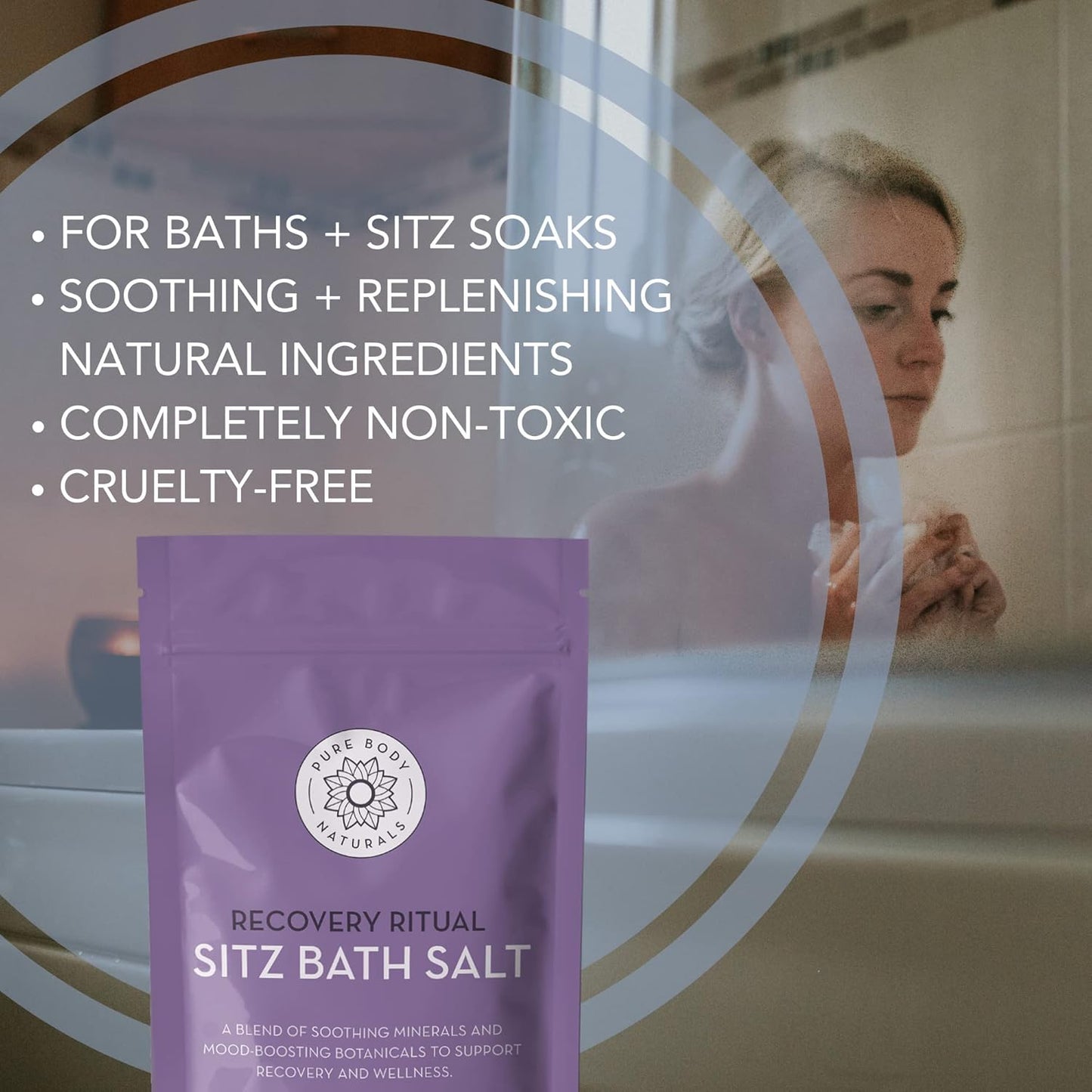 Sitz Bath Salt – Postpartum Care and Hemorrhoid Treatment – Natural Soak for Self Care and Hemmoroid Treatment - Post Partum Essentials, 10 Oz