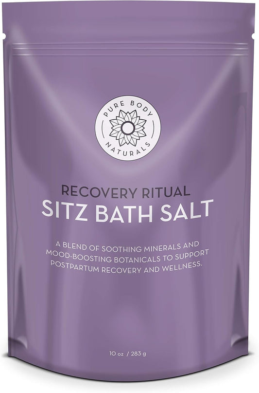 Sitz Bath Salt – Postpartum Care and Hemorrhoid Treatment – Natural Soak for Self Care and Hemmoroid Treatment - Post Partum Essentials, 10 Oz