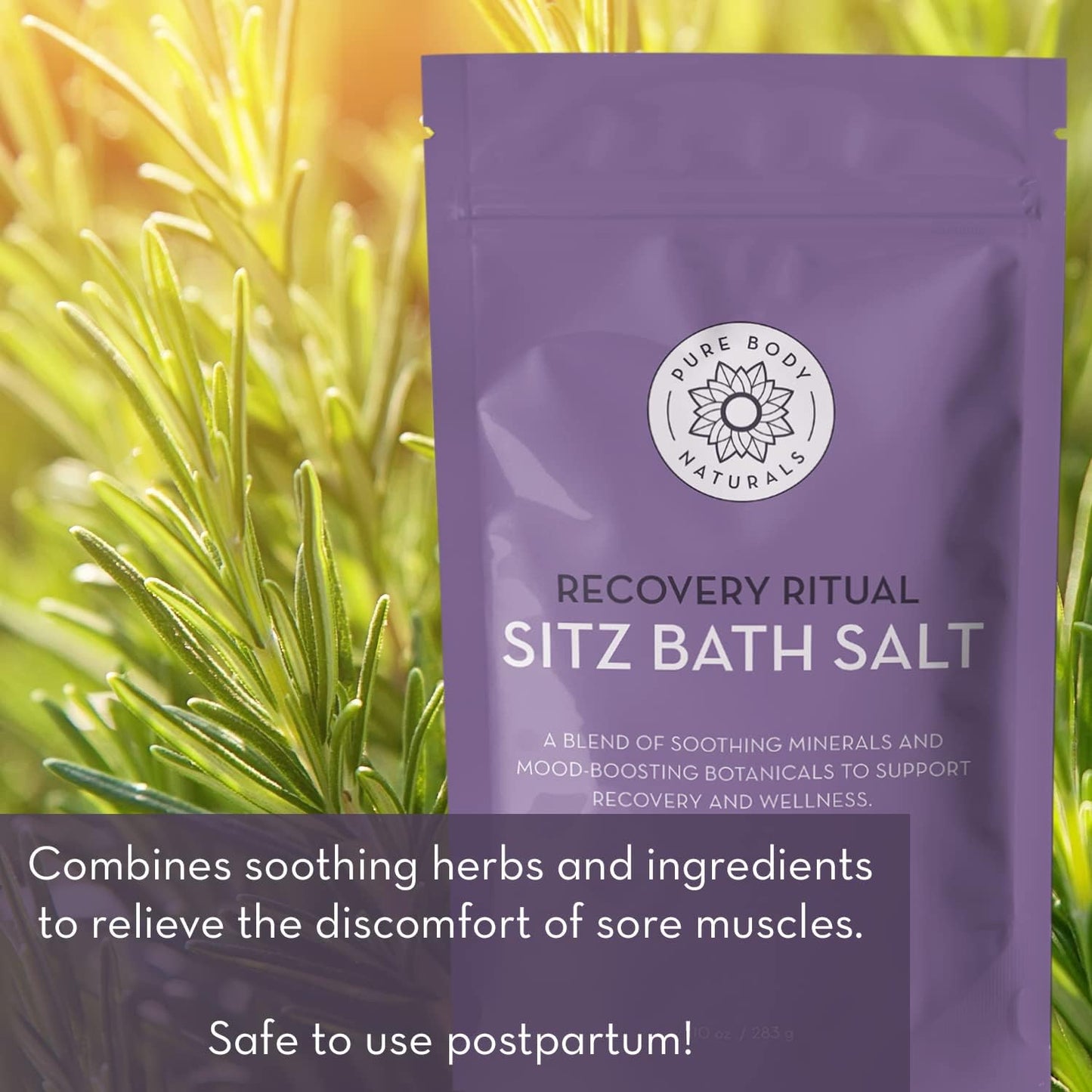 Sitz Bath Salt – Postpartum Care and Hemorrhoid Treatment – Natural Soak for Self Care and Hemmoroid Treatment - Post Partum Essentials, 10 Oz